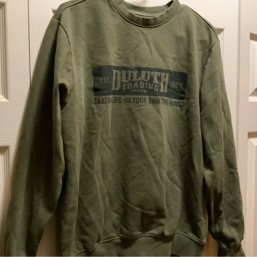 Duluth Trading Co Men's Olive Crewneck Sweater - Picture 1 of 2